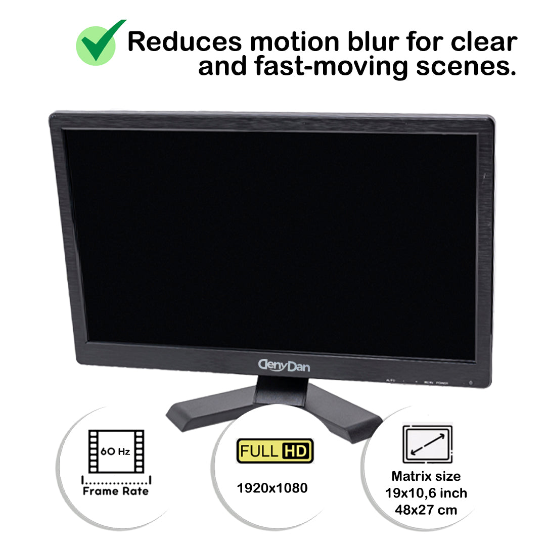 DenyDan 22″ Portable TV 12/24/110V Perfect for Car/RV & Camper— 1080p, HDMI/USB/SD/AV, Antenna