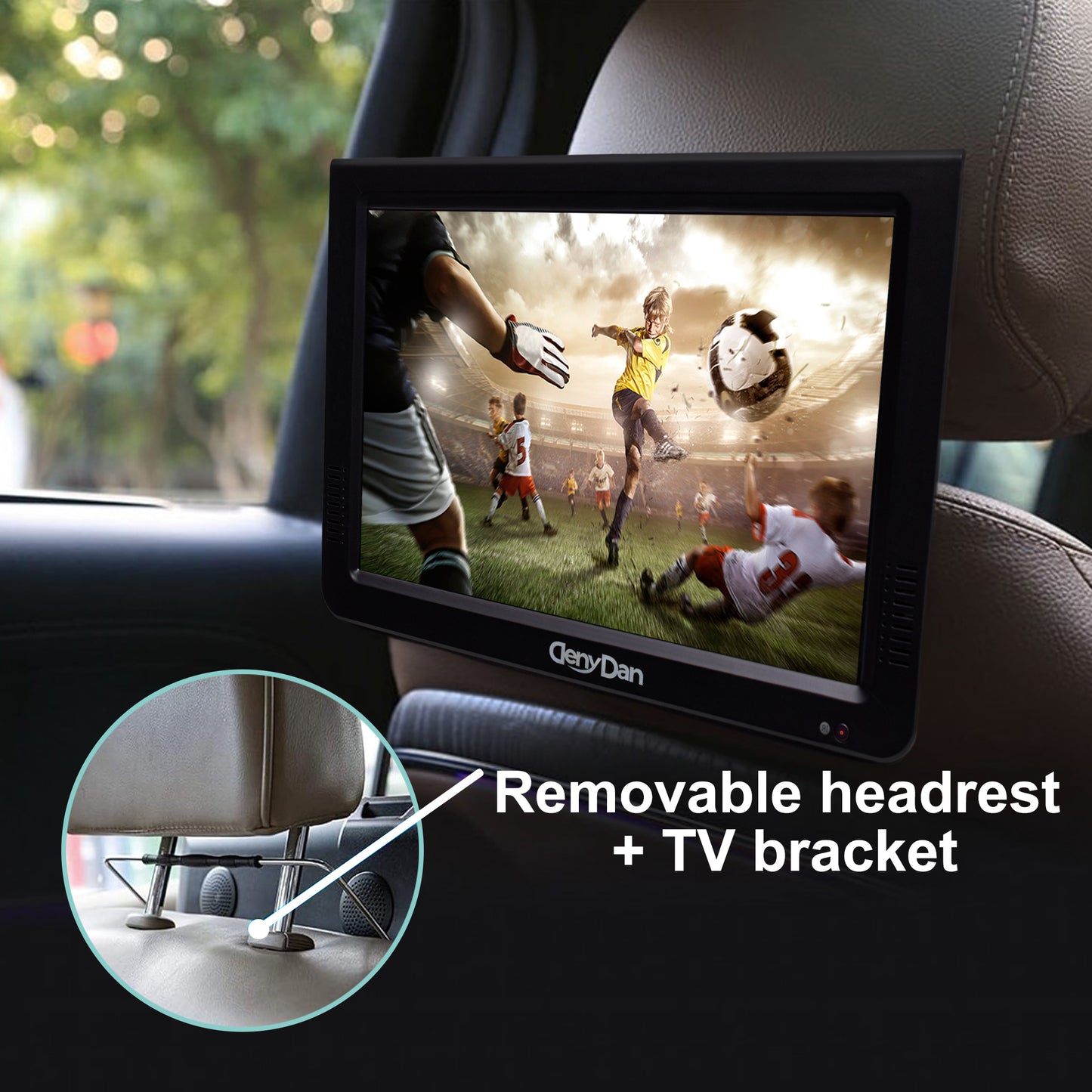 DenyDan 10″ Portable TV 12/24/110V Perfect for Car/RV & Camper— 1080p, 6-Hours Battery, HDMI/USB/SD/AV, Antenna