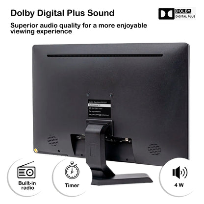 DenyDan 22″ Portable TV 12/24/110V Perfect for Car/RV & Camper— 1080p, HDMI/USB/SD/AV, Antenna