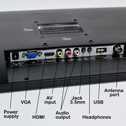 DenyDan 22″ Portable TV 12/24/110V Perfect for Car/RV & Camper— 1080p, HDMI/USB/SD/AV, Antenna
